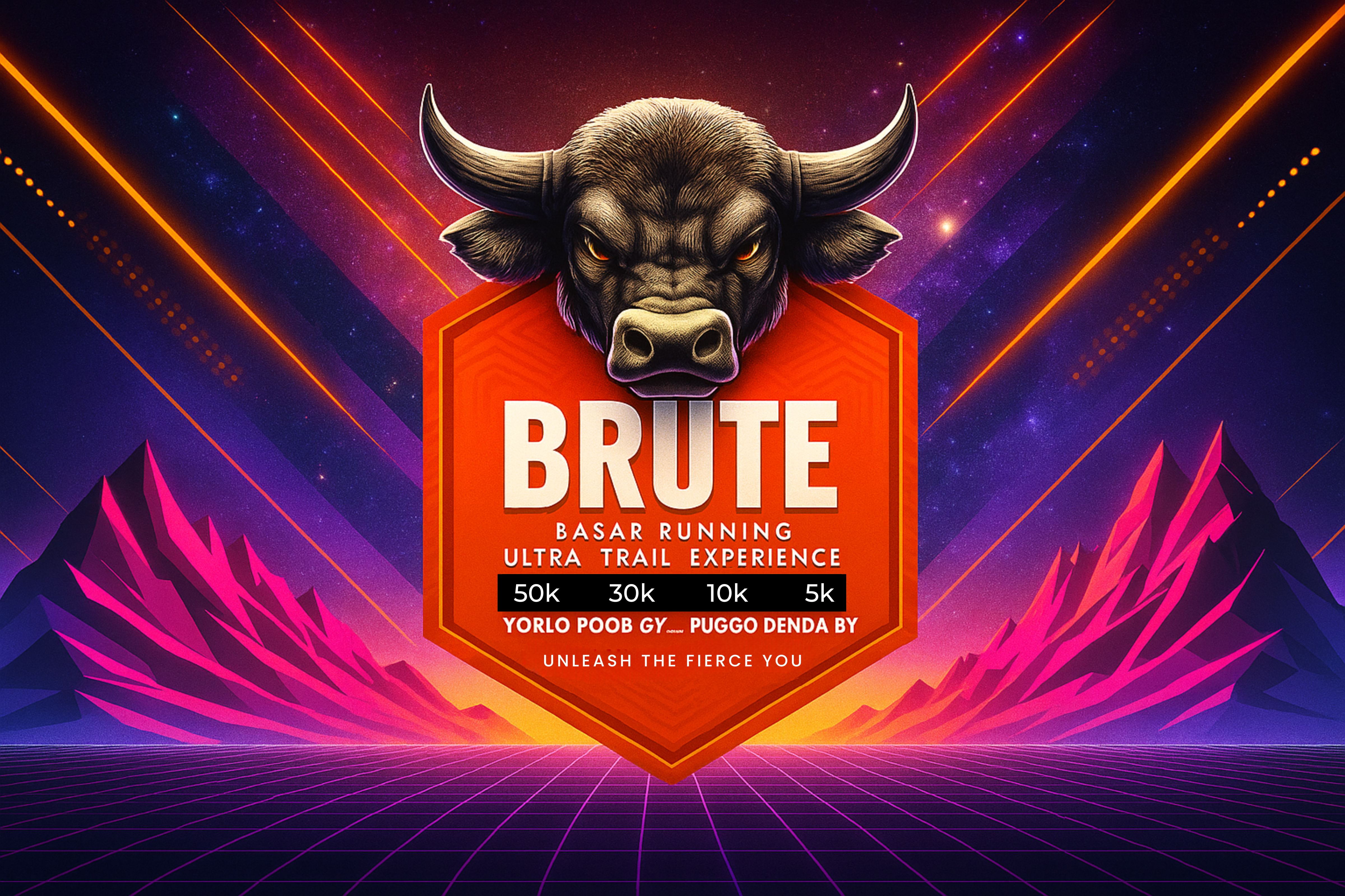 BRUTE BASAR RUNNING MARATHON ZEN MOUNTAIN HERO BANNER