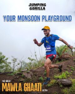 Mawla Ghaati Ultra jumping gorilla 2026 zen mountain race poster